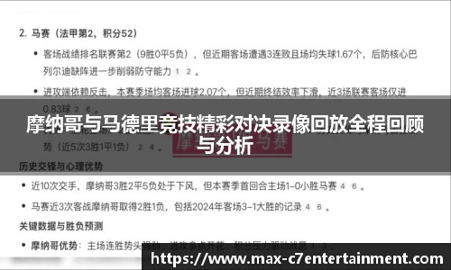 摩纳哥与马德里竞技精彩对决录像回放全程回顾与分析